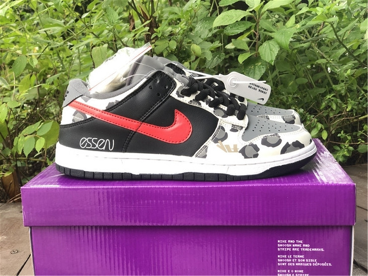 nike sb dunk low grey black university red cu1727-006