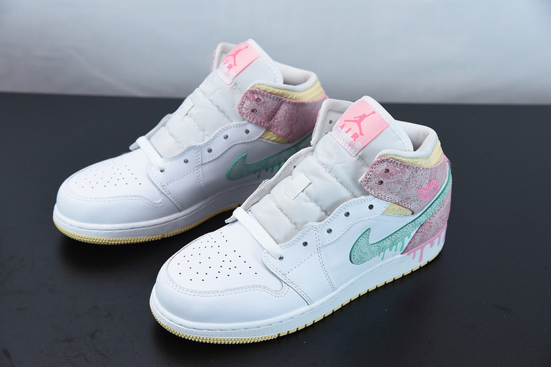 air jordan 1 mid paint drip dd1666-100
