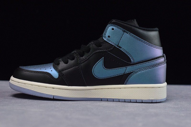 air jordan 1 mid iredescent black (w) bq6472-009