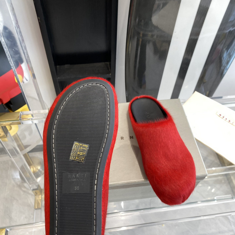 marni calf hair slippers